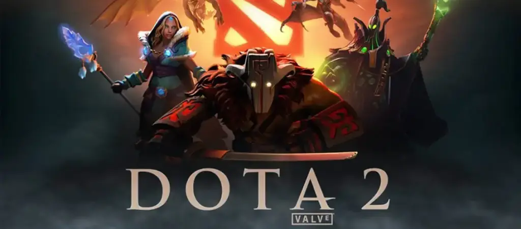 Postacie z DOTA 2 na tle uniwersum gry.
